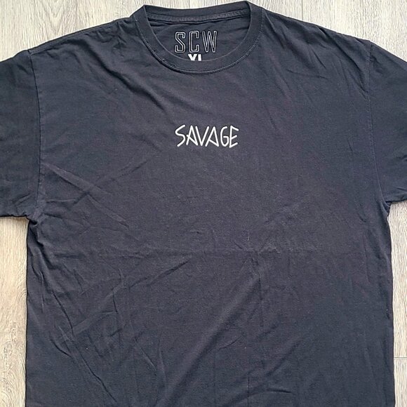 savage black t-shirt by SCW size XL - Picture 1 of 7